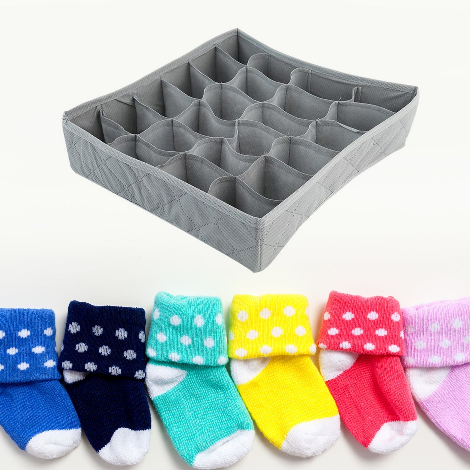 8417 Folding 24 Compartment Removable Tie Necktie Sock,Handkerchiefs, Ties, Belts and Underwear Storage Boxes, Easy Assemble Lightweight Folding for Home Daily Use (1 Pc) 8417 Folding 24 Compartment Removable Tie Necktie Sock,Handkerchiefs, Ties, Belts and Underwear Storage Boxes, Easy Assemble Lightweight Folding for Home Daily Use (1 Pc)